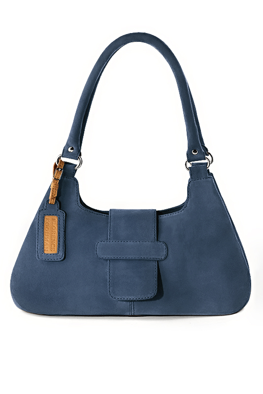 Dress handbag in denim blue leather - Top view